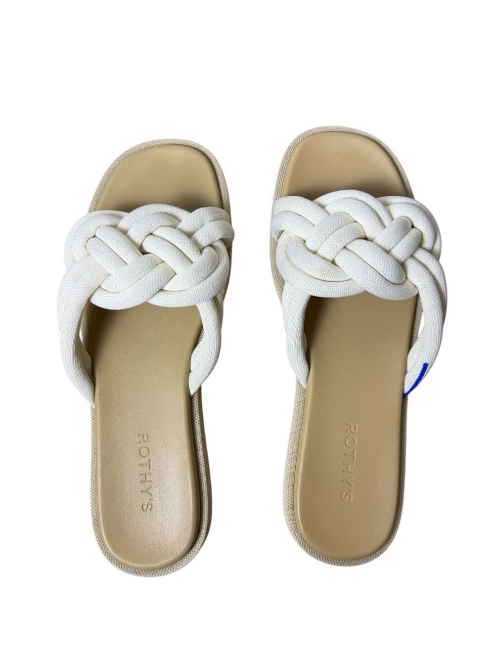 Rothy’s The Summer Sandal Women’s Size 11 Slip On Braided White Sand